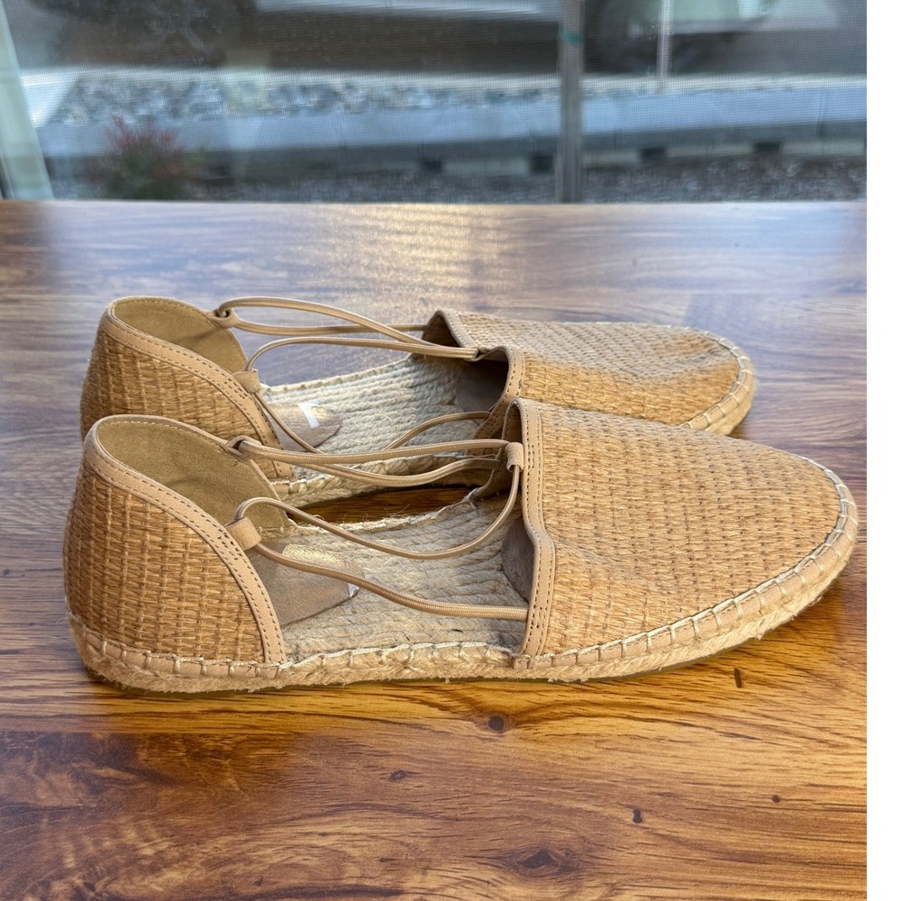 Eileen Fisher Women's Tan Woven Raffia Espadrille Flat Sandals Size 8.5